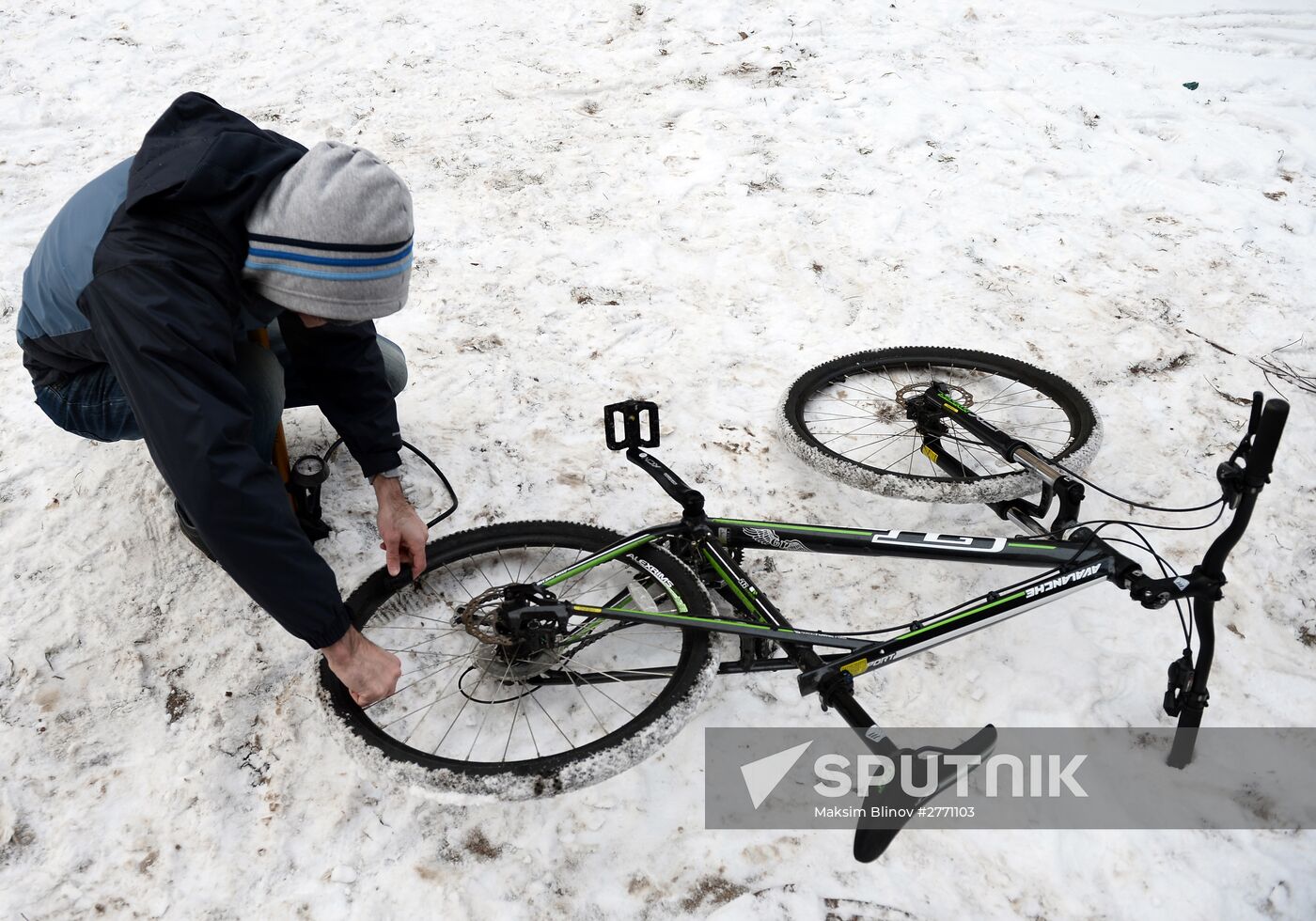 First winter bike parade in Moscow