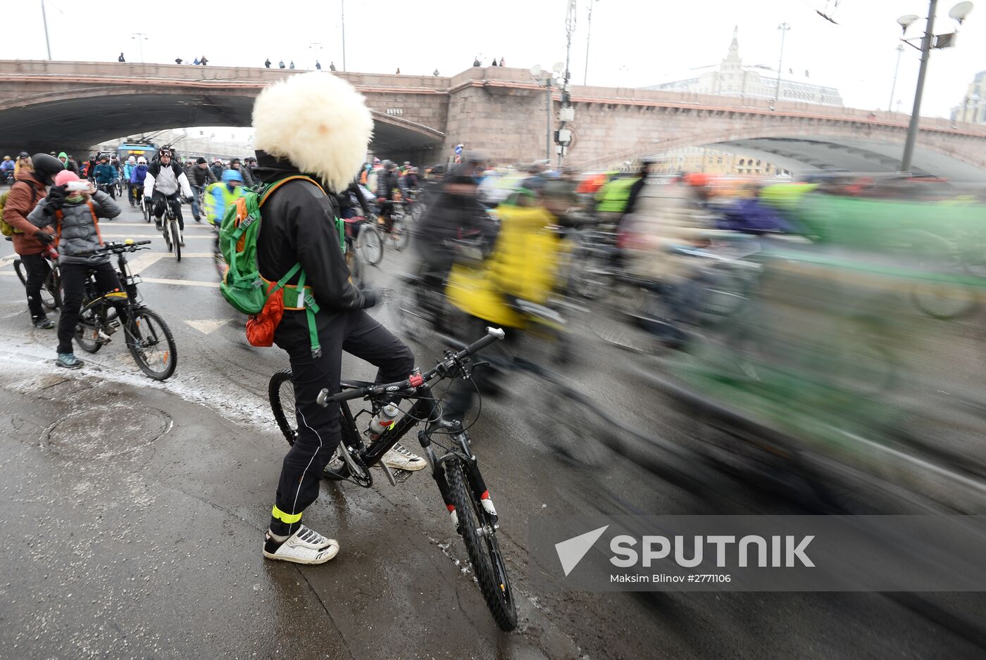 First winter bike parade in Moscow