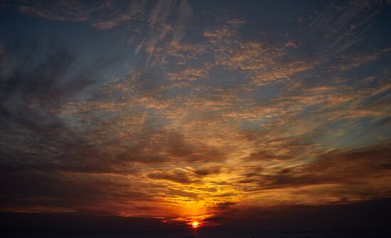 Winter sunset over Gulf of Finland