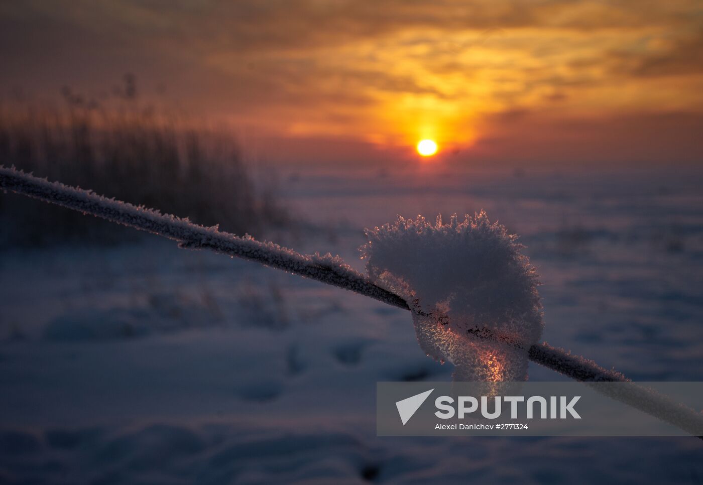 Winter sunset over Gulf of Finland