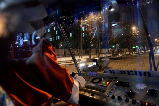 New Year tram in Moscow