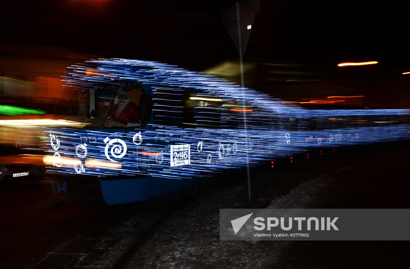 New Year tram in Moscow