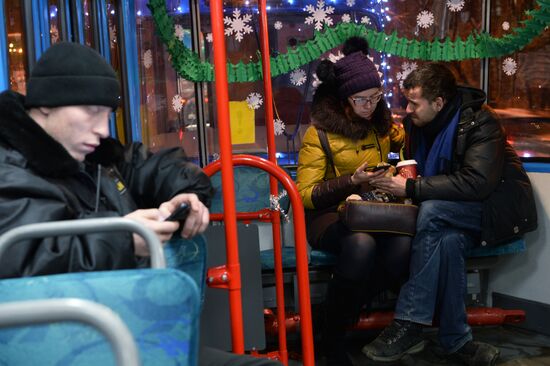 New Year tram in Moscow