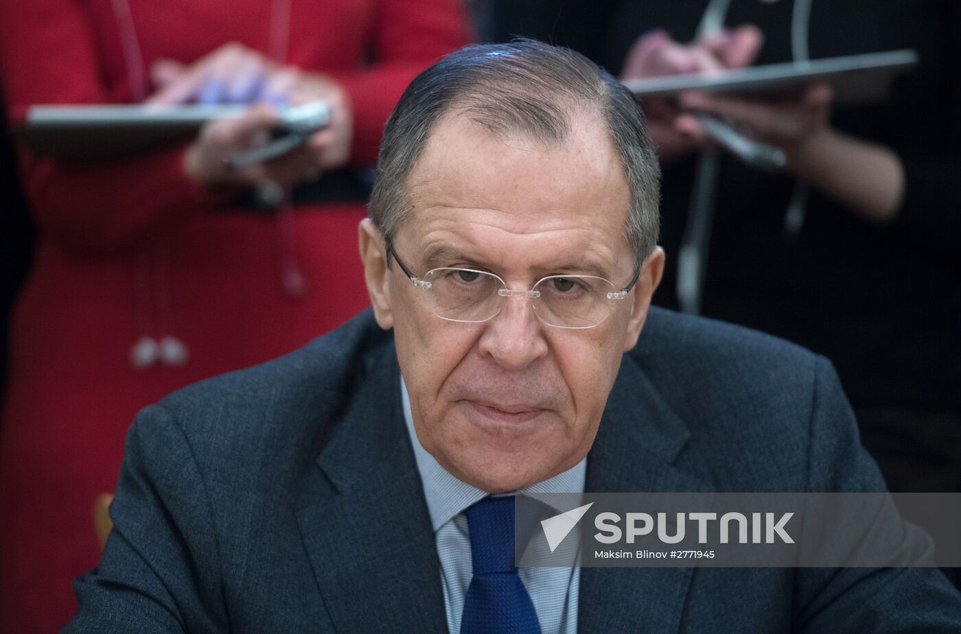 Russian Foreign Minister Sergey Lavrov meets with former Japanese Foreign Minister Masahiko Komura