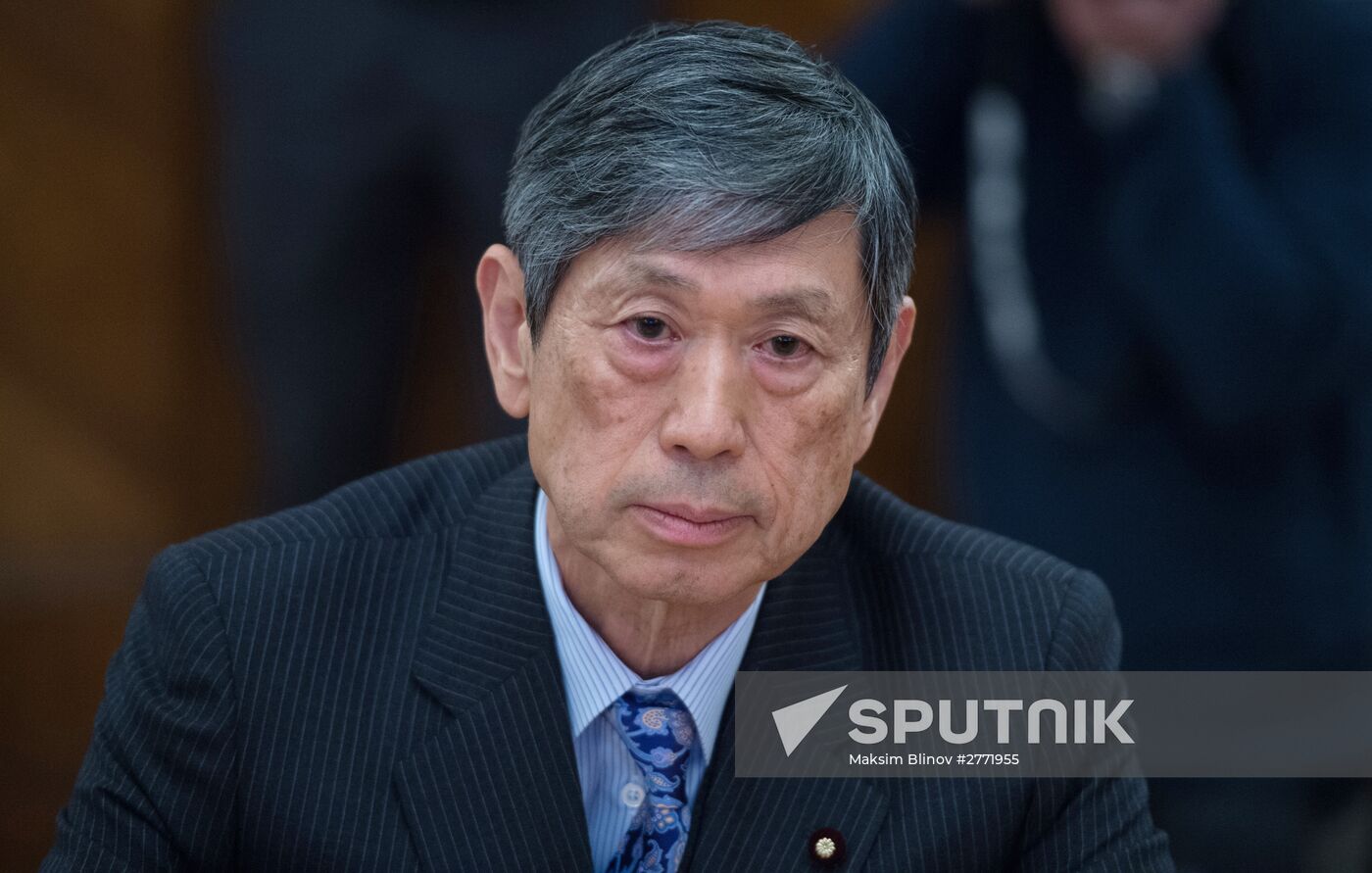 Russian Foreign Minister Sergey Lavrov meets with former Japanese Foreign Minister Masahiko Komura