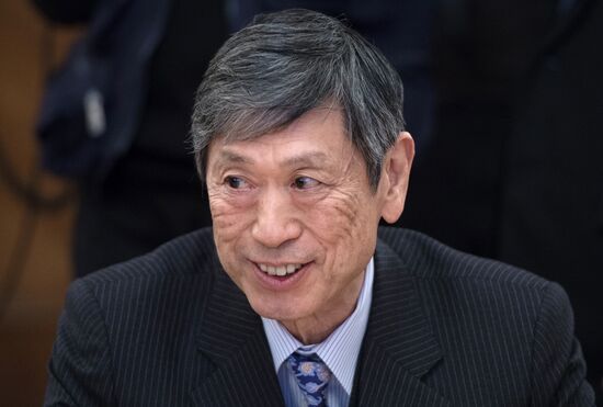 Russian Foreign Minister Sergey Lavrov meets with former Japanese Foreign Minister Masahiko Komura