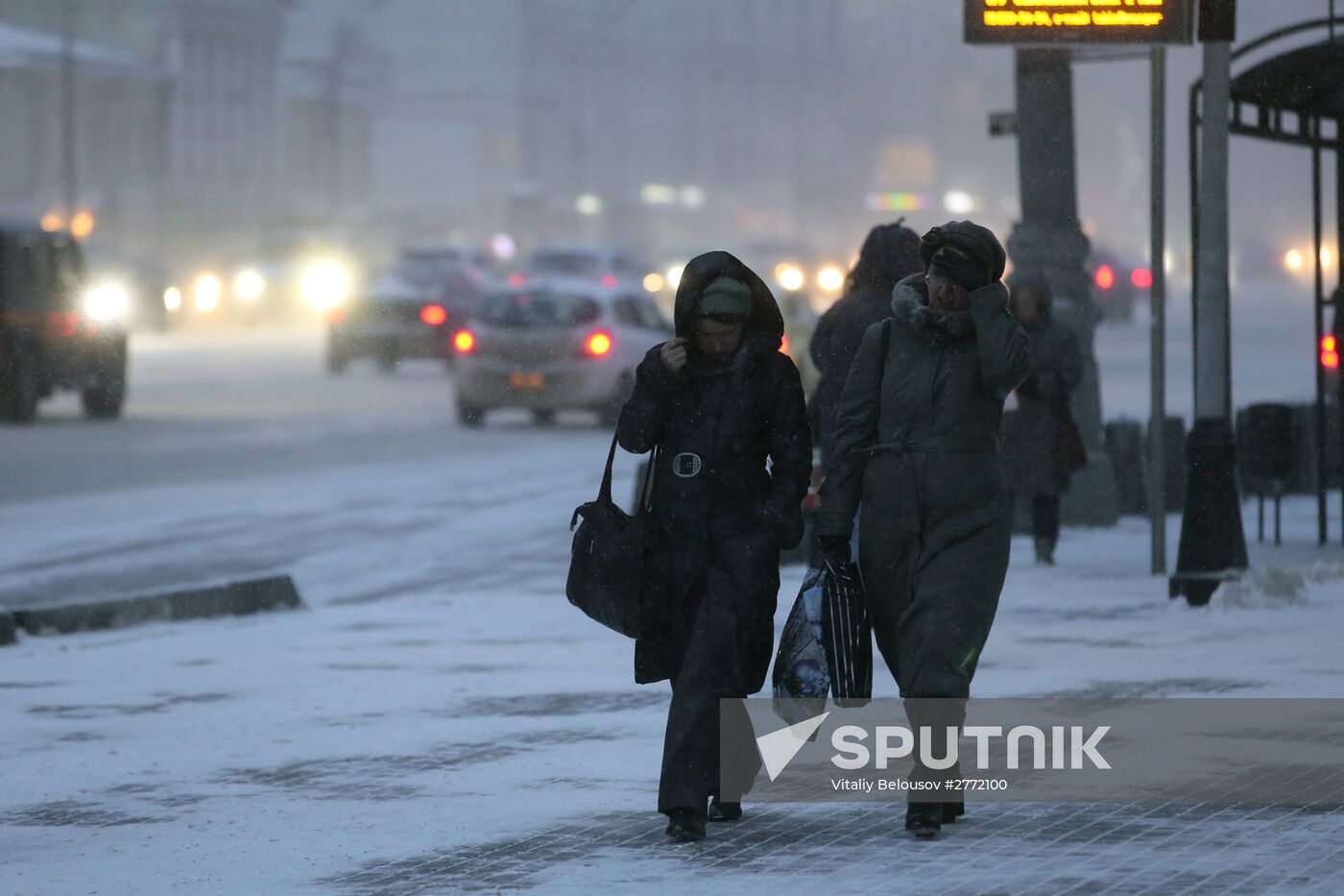 Snowfall in Moscow