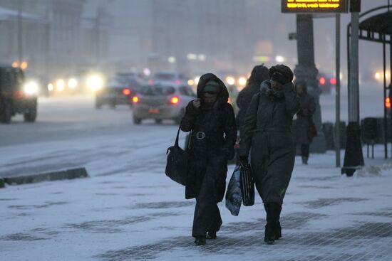 Snowfall in Moscow