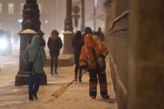 Snowfall in Moscow