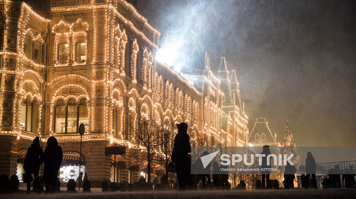 Snowfall in Moscow