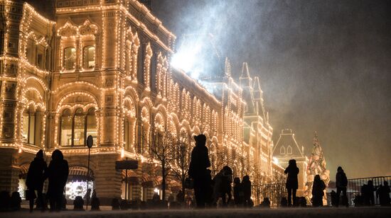 Snowfall in Moscow