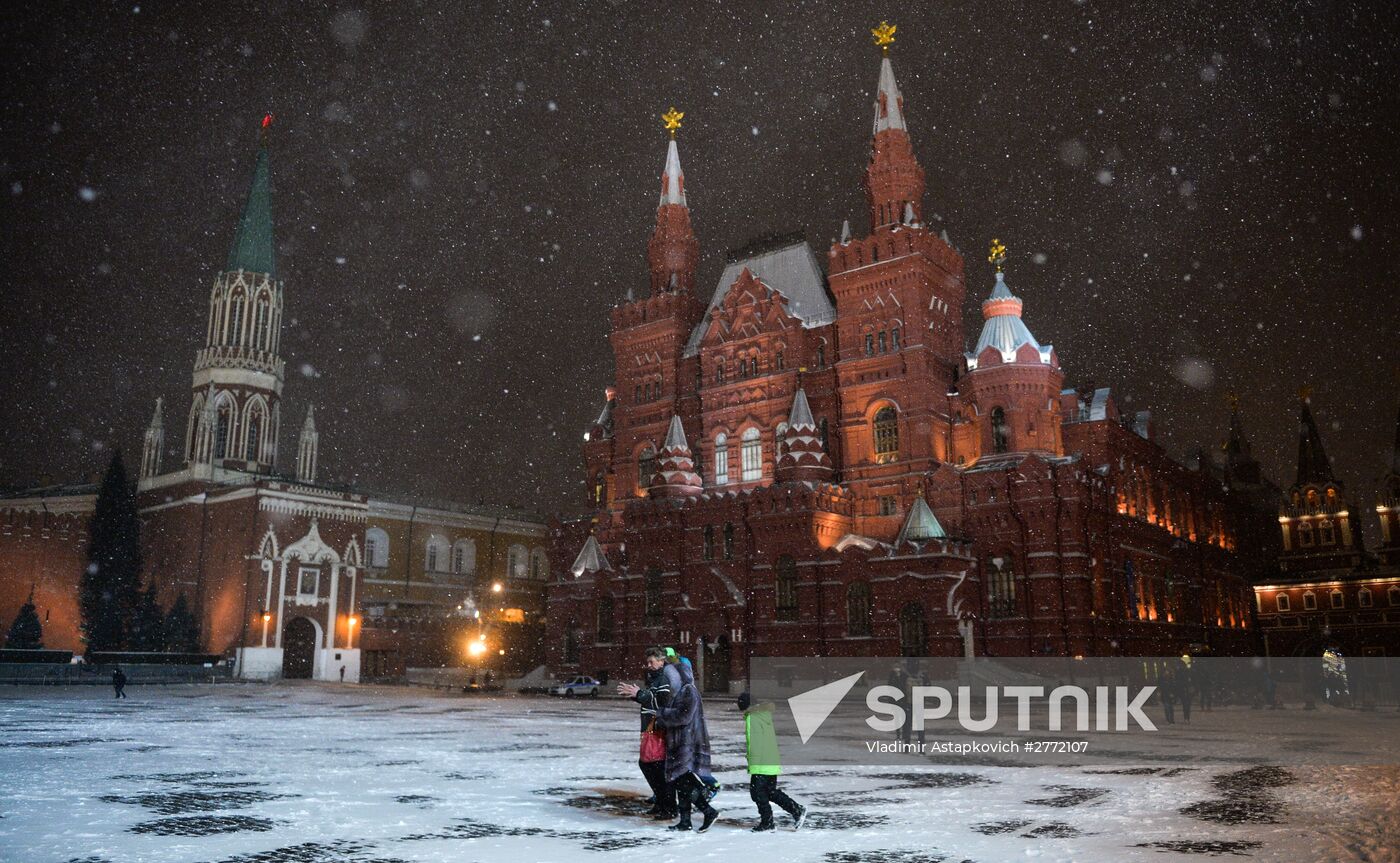 Snowfall in Moscow