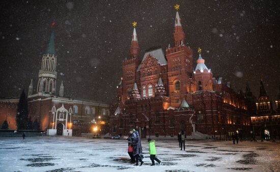 Snowfall in Moscow