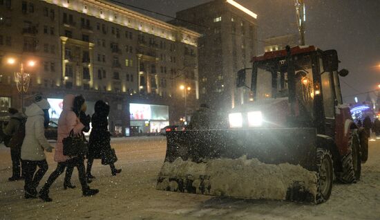 Snowfall in Moscow