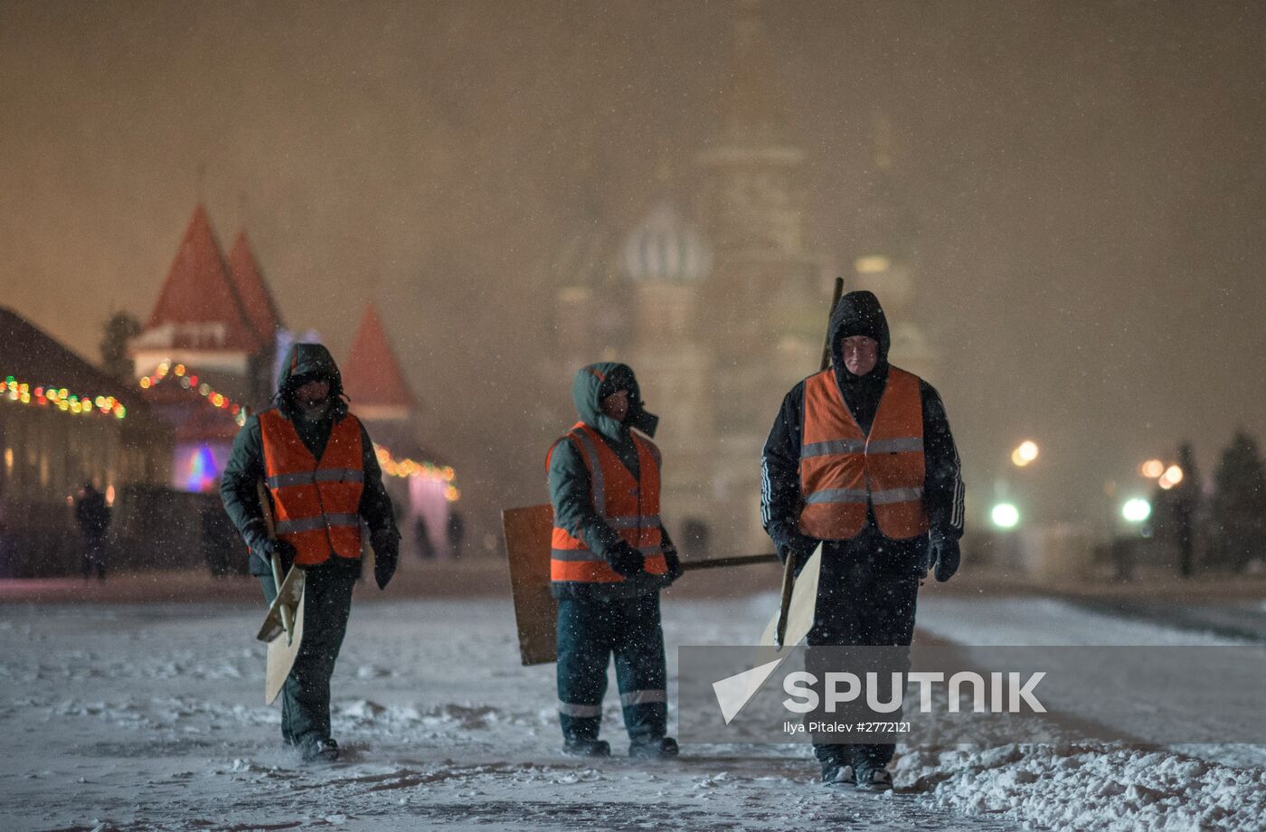 Snowfall in Moscow