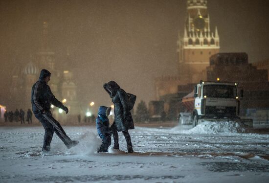 Snowfall in Moscow