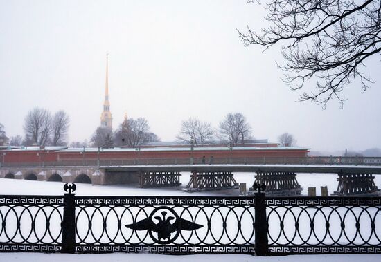 Winter weather in St Petersburg