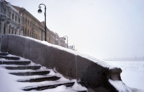 Winter weather in St Petersburg