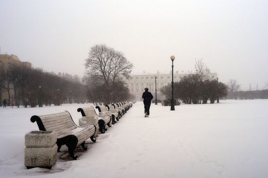 Winter weather in St. Petersburg