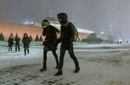 Snowfall in Moscow