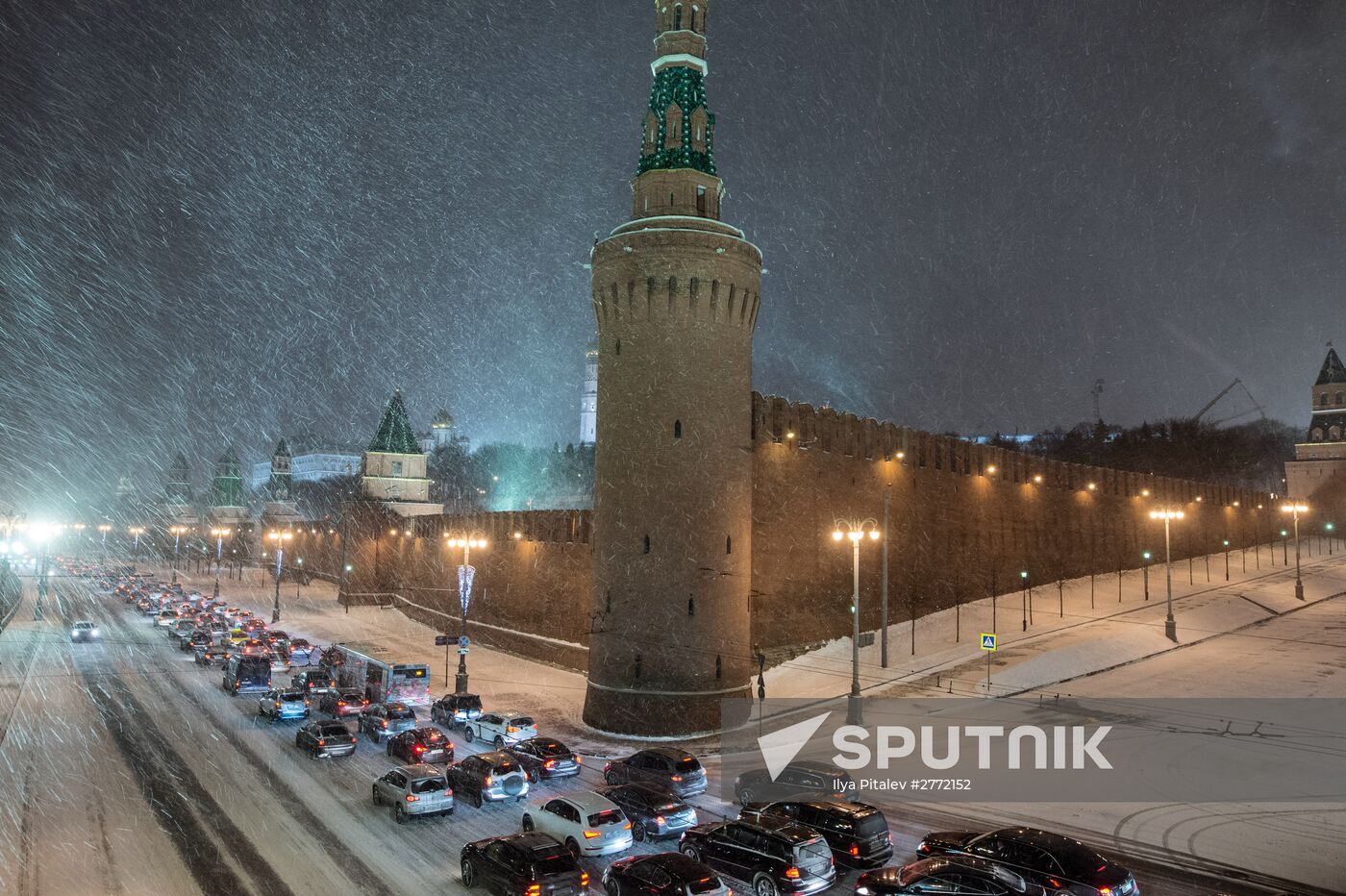 Snowfall in Moscow