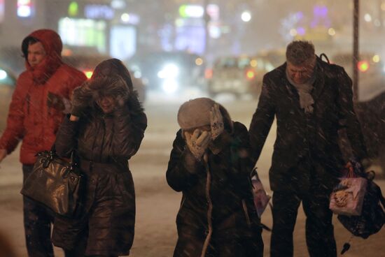 Snowfall in Moscow