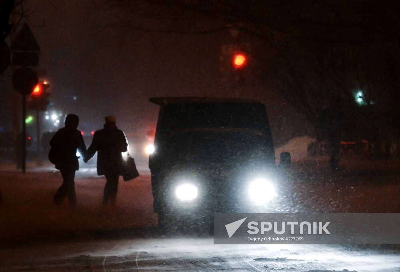 Snowfall in Moscow