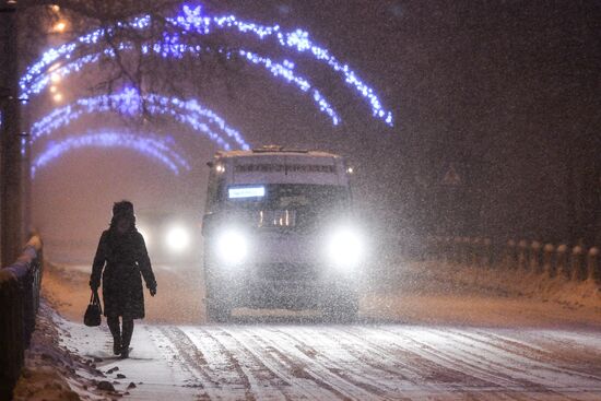 Snowfall in Moscow