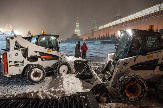 Snowfall in Moscow