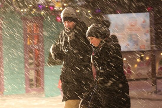 Snowfall in Moscow