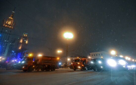 Snowfall in Moscow