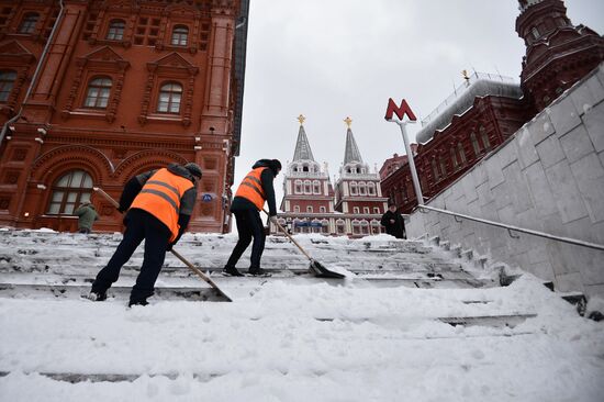 Heavy snowfall in Moscow