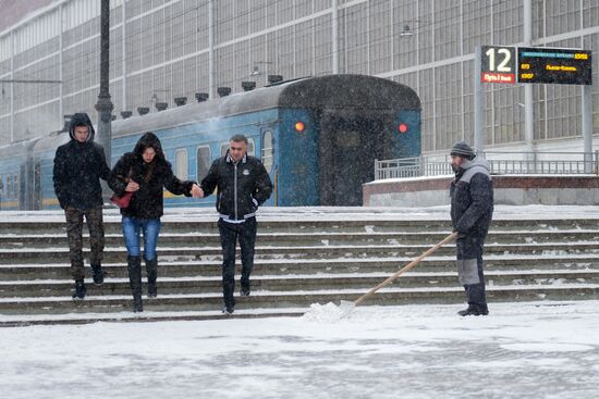 Snowfall in Moscow
