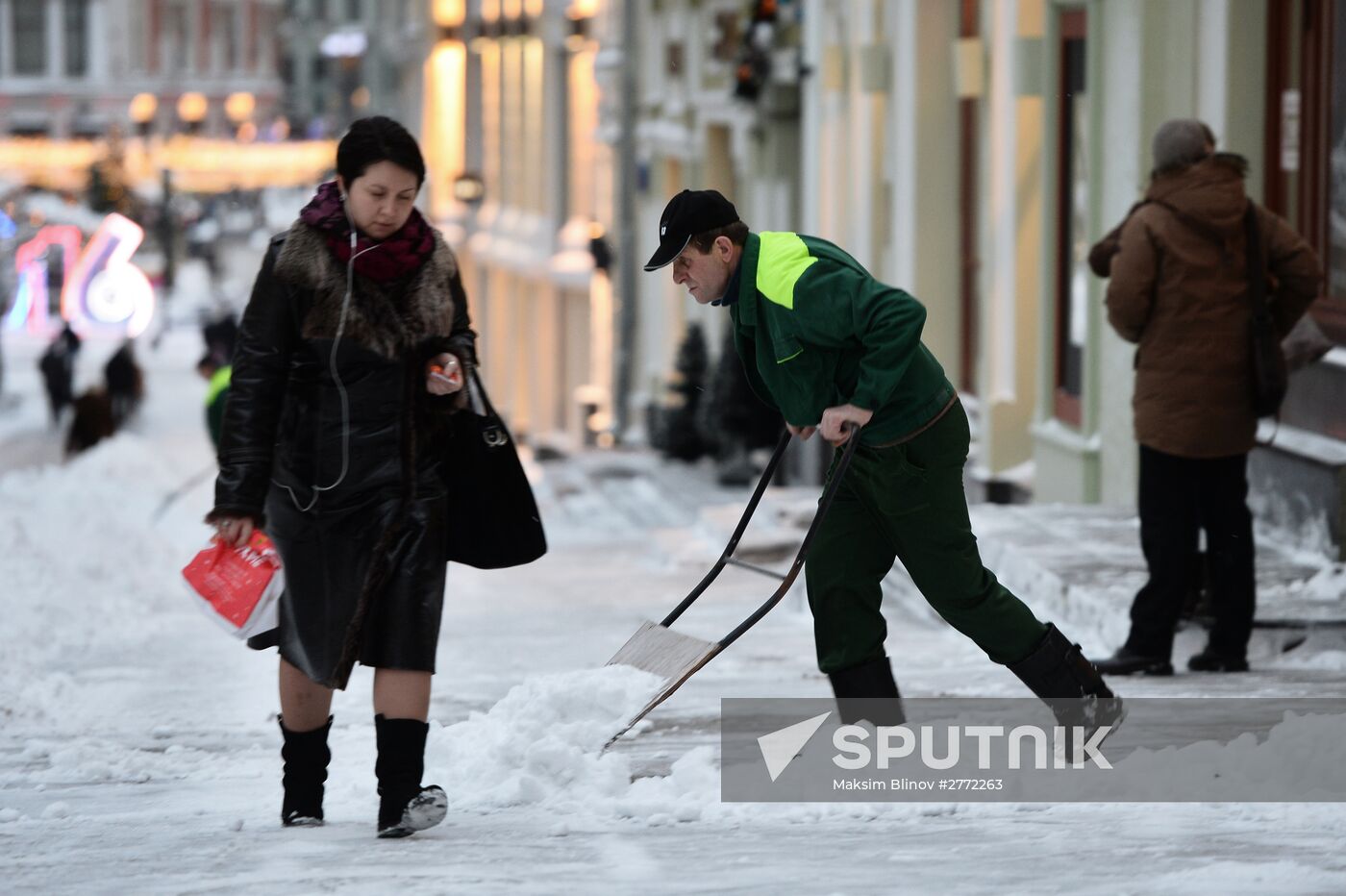 Heavy snowfall in Moscow