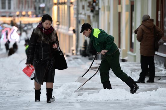 Heavy snowfall in Moscow