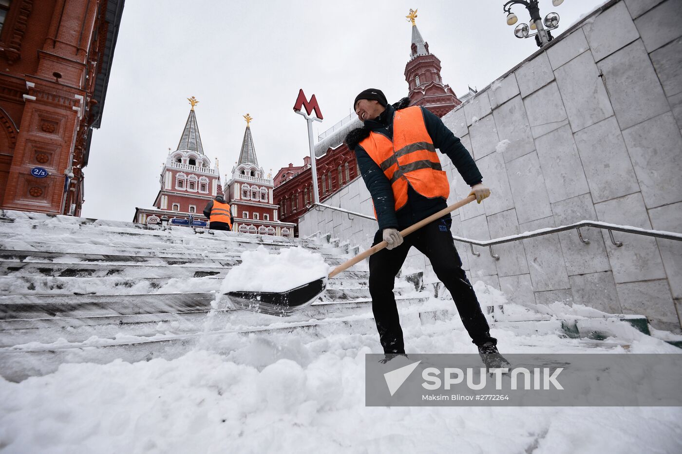 Heavy snowfall in Moscow