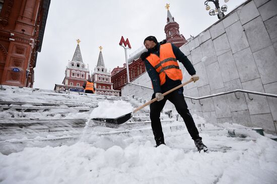 Heavy snowfall in Moscow