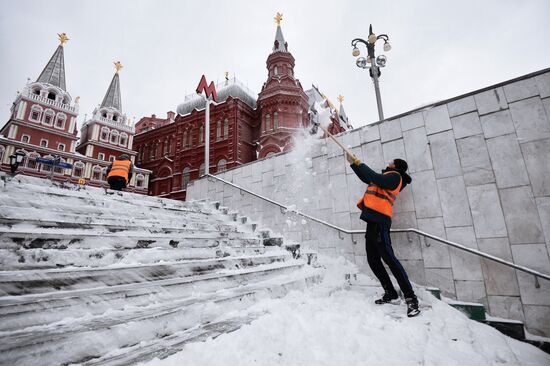 Heavy snowfall in Moscow