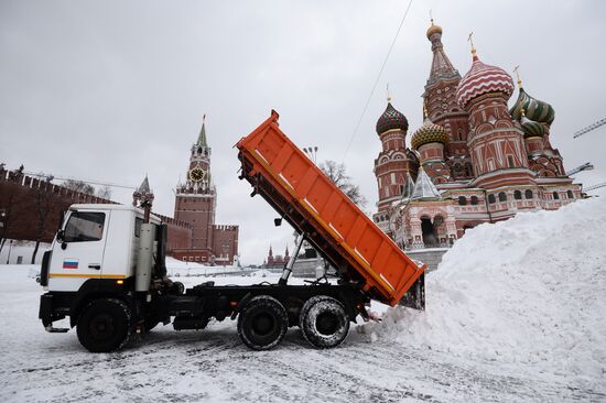 Heavy snowfall in Moscow