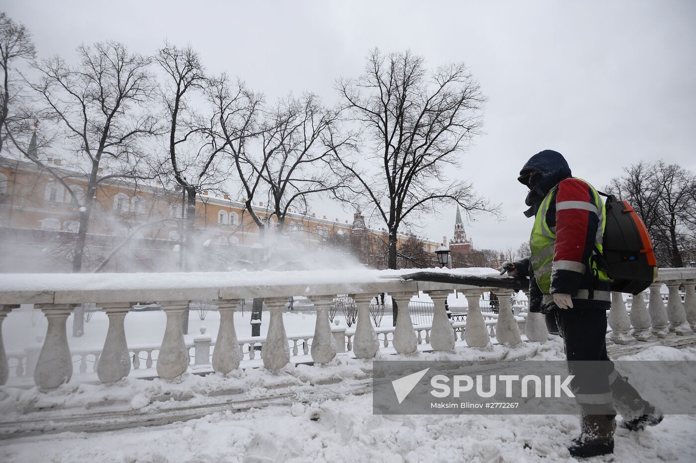 Heavy snowfall in Moscow