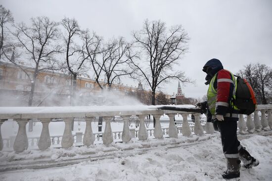 Heavy snowfall in Moscow