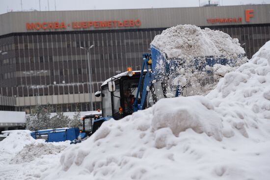 Heavy snowfall in Moscow