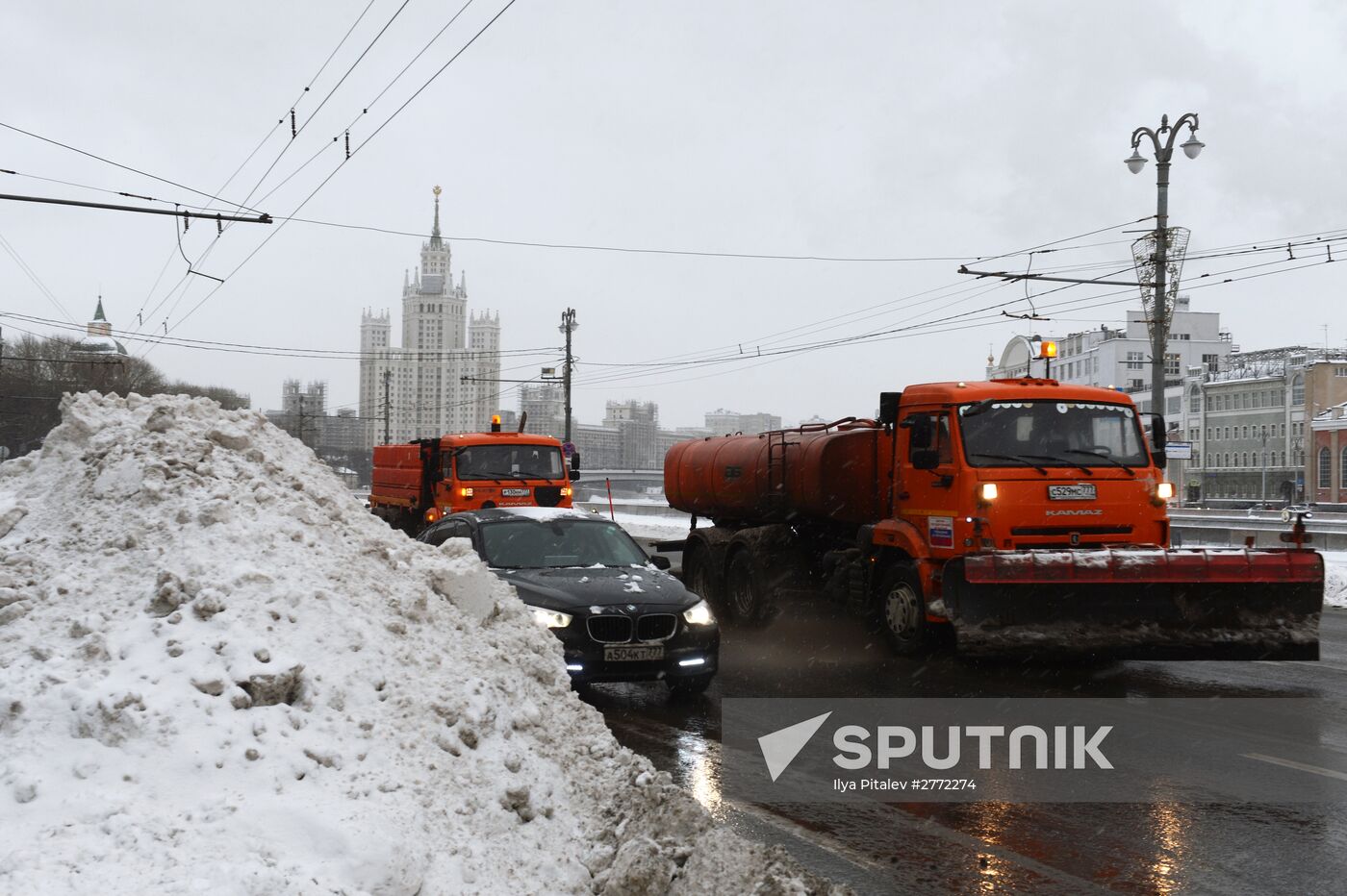 Heavy snowfall in Moscow