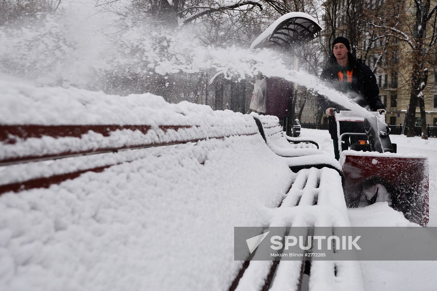 Heavy snowfall in Moscow