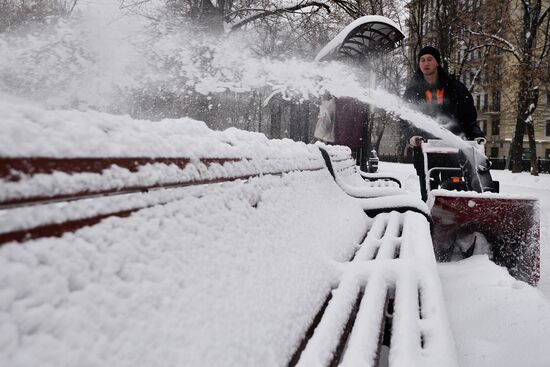 Heavy snowfall in Moscow