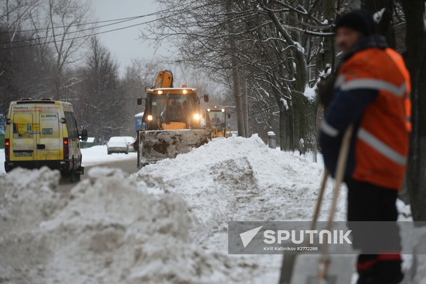 Heavy snowfall in Moscow