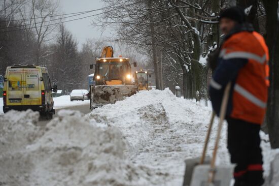 Heavy snowfall in Moscow