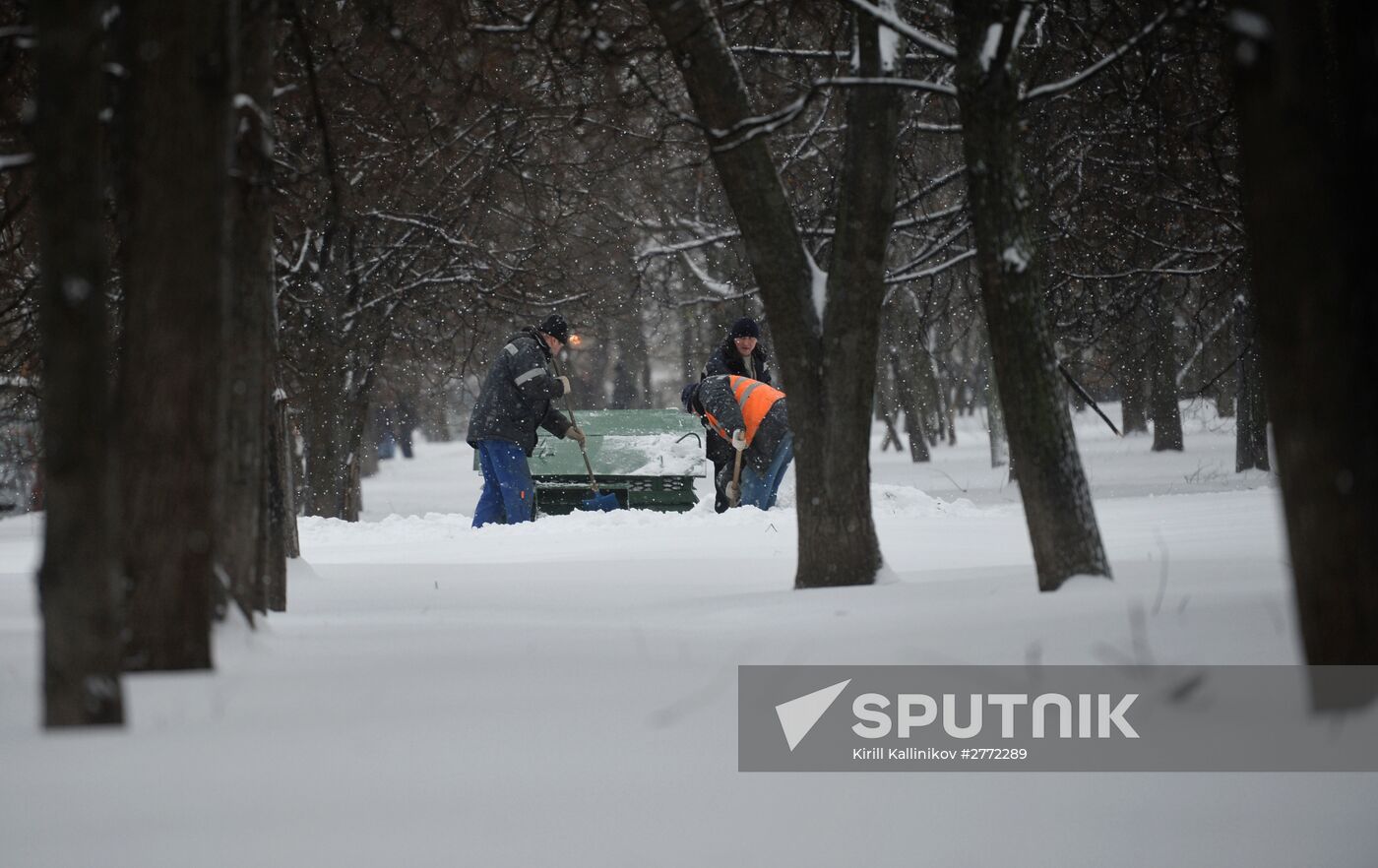 Heavy snowfall in Moscow