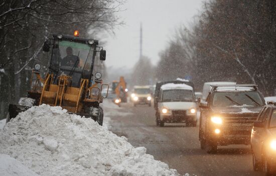 Heavy snowfall in Moscow