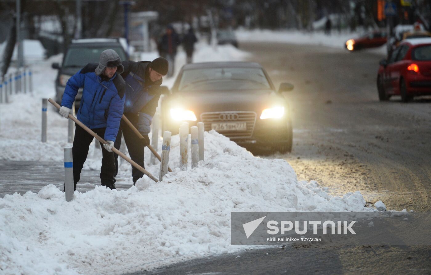 Heavy snowfall in Moscow